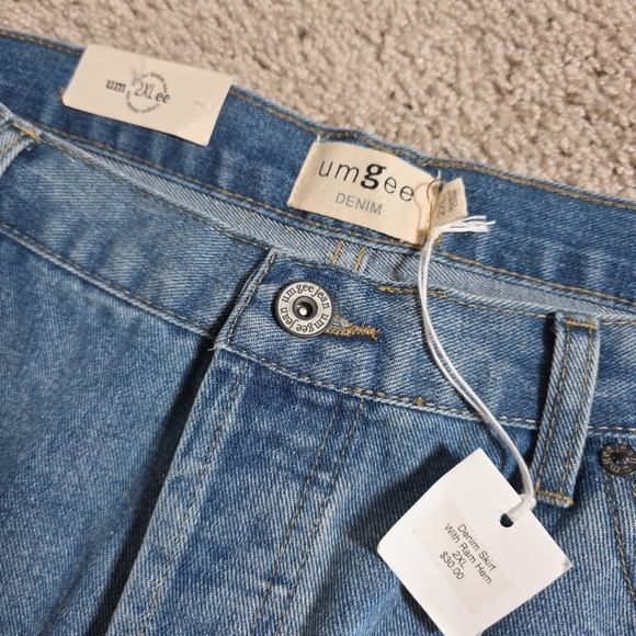 Umgee Women's Denim Mini Skirt Ram Hem Size 2XL Blue NWT - Picture 8 of 8